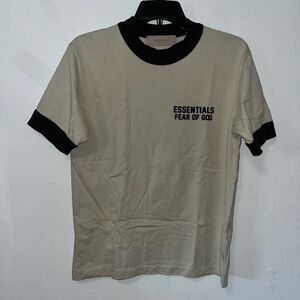 Fear of God Essentials Tan T‑Shirt with Black Trim